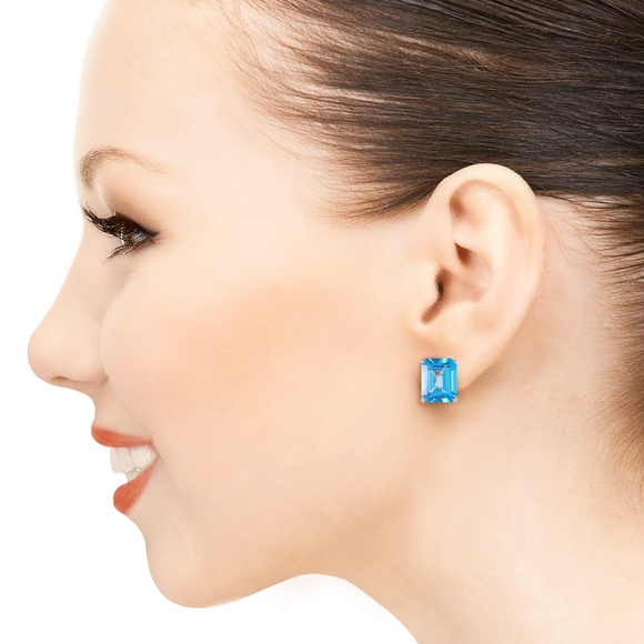 #FRENCH CLIPS #EARRING WITH #NATURAL BLUE #TOPAZ - Picture 3 of 6